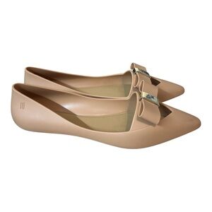 Melissa Maisie II Pointed Toe Bow Flats Tan Size 9